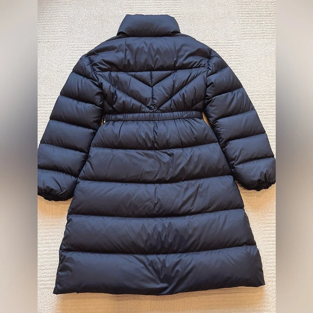 NWOT Moncler Women Navy Puffer Coat with Belt, Size 3 = L - Picture 2 of 5